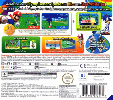 Mario & Sonic at the Rio 2016 Olympic Games (USA) (En,Fr,Es) box cover back